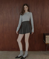 ポロニットボディスーツトップス