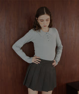 ポロニットボディスーツトップス