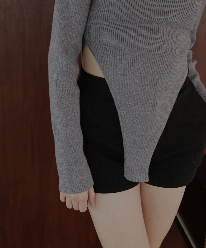 ポロニットボディスーツトップス