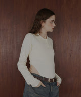 ポロニットボディスーツトップス