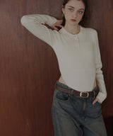 ポロニットボディスーツトップス