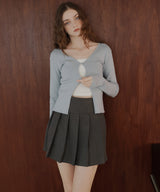 フロントオープンリブニットトップス