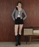 フロントオープンリブニットトップス