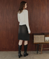 フロントオープンリブニットトップス