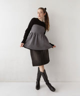 ペプラムフリルビスチェニットコンビTシャツ