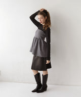 ペプラムフリルビスチェニットコンビTシャツ