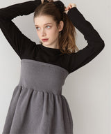 ペプラムフリルビスチェニットコンビTシャツ