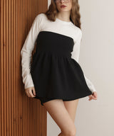 ペプラムフリルビスチェニットコンビTシャツ