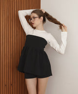 ペプラムフリルビスチェニットコンビTシャツ