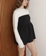 ペプラムフリルビスチェニットコンビTシャツ