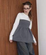 ペプラムフリルビスチェニットコンビTシャツ