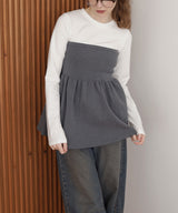 ペプラムフリルビスチェニットコンビTシャツ