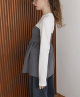 ペプラムフリルビスチェニットコンビTシャツ