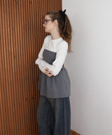 ペプラムフリルビスチェニットコンビTシャツ