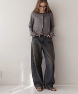 配色ドット柄カーディガン