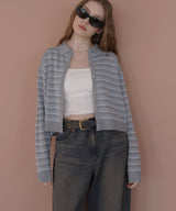 【4月上旬予約商品】リネンライクポロニットカーディガン