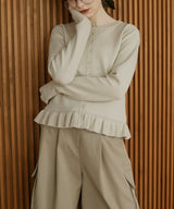 フリルニットカーディガン