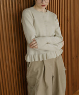 フリルニットカーディガン