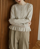 フリルニットカーディガン