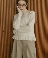 フリルニットカーディガン