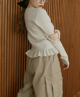 フリルニットカーディガン