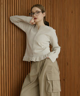 フリルニットカーディガン