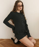 フリルニットカーディガン