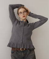 フリルニットカーディガン