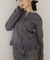 フリルニットカーディガン