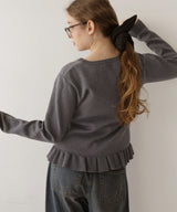 フリルニットカーディガン