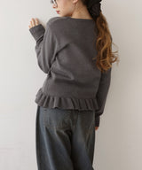 フリルニットカーディガン