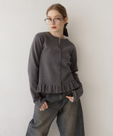 フリルニットカーディガン