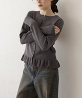 フリルニットカーディガン