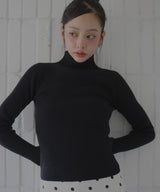 【9月下旬予約商品】カシミヤタッチリブハイネックニット