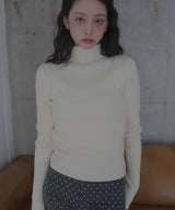 【9月下旬予約商品】カシミヤタッチリブハイネックニット