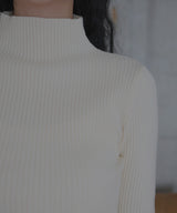 【9月下旬予約商品】カシミヤタッチリブハイネックニット