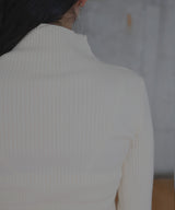 【9月下旬予約商品】カシミヤタッチリブハイネックニット