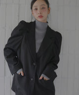 【9月下旬予約商品】カシミヤタッチリブハイネックニット