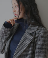 【9月下旬予約商品】カシミヤタッチリブハイネックニット