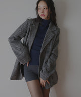 【9月下旬予約商品】カシミヤタッチリブハイネックニット