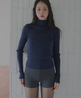【9月下旬予約商品】カシミヤタッチリブハイネックニット