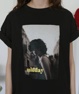 フォトプリントオーバーサイズショートスリーブTシャツ