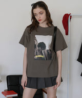 フォトプリントオーバーサイズショートスリーブTシャツ