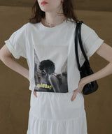 フォトプリントオーバーサイズショートスリーブTシャツ