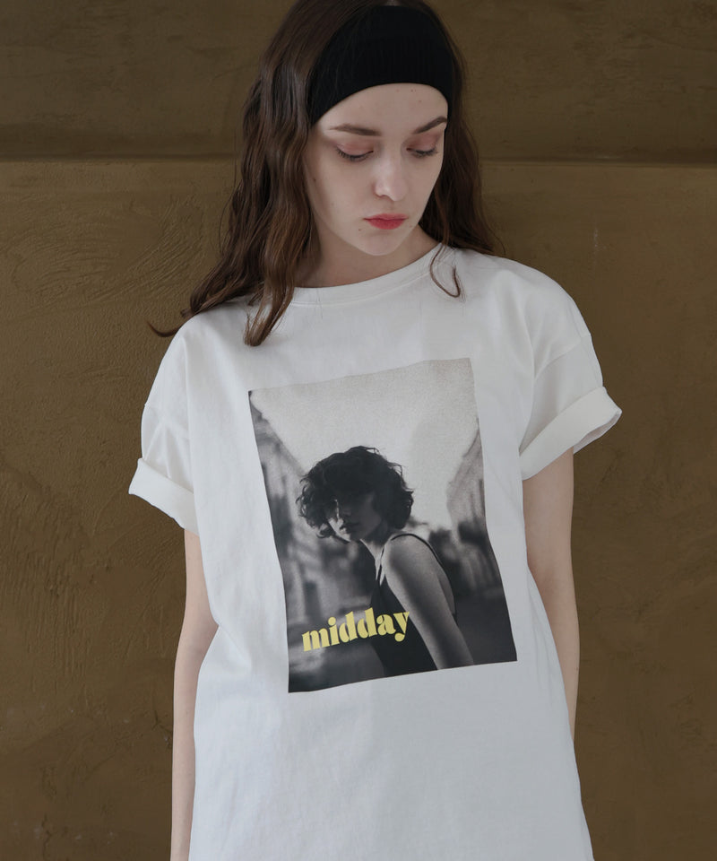 フォトプリントオーバーサイズショートスリーブTシャツ