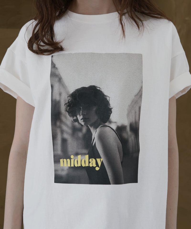 フォトプリントオーバーサイズショートスリーブTシャツ