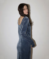 ベロアバックオープンワンピース