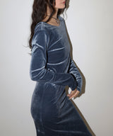 ベロアバックオープンワンピース