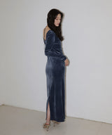 ベロアバックオープンワンピース