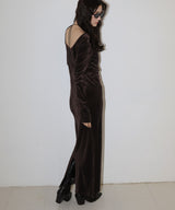 ベロアバックオープンワンピース